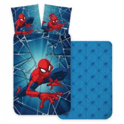 Spiderman sengetøj 140x200  cm - Vendbart betræk med 2 design - 100% bomuld 